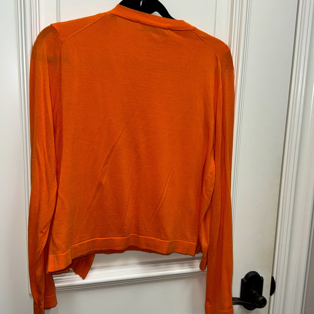 Zara Orange knit sweater cardigan set outfit twinset tank top 2 piece grandpa - Picture 4 of 4